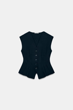 CHALECO INTERLOCK BOTONES / Marino - Zara фото 6