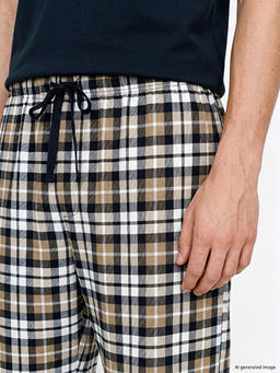 Regular Fit Ekose Erkek ?ortlu Pijama Tak?m?