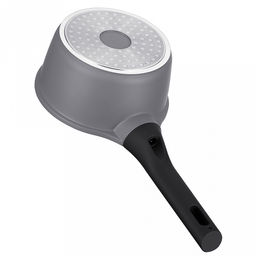 Ковш с антипригарным покрытием Moderno 1,3л, д16см, h14см, s1,8мм, дно s5мм, литой алюминий, стеклянная крышка с силиконовый ободом, бакелитовая ручка с покрытием soft-touch, Regent (Китай) Подходит для всех видов плит, включая индукционную. - Домашняя мода фото 6