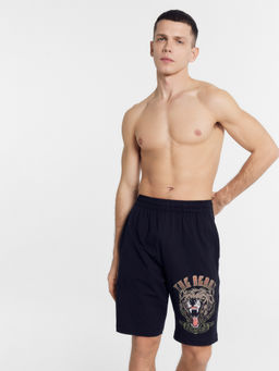 Шорты мужские черные с печатью черный +печать 531027 Шорты мужские черные с печатью черный +печать 531027