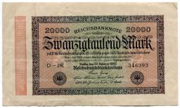 Банкнота 20000 марок 1923 года Германия