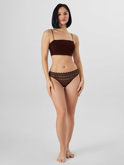 Цена за 2 штуки! Трусы женские коричневые классические кружевные - Mark formelle фото 6