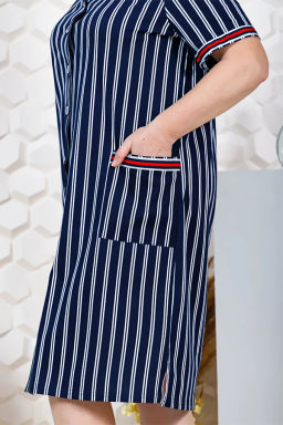 Халат женский , цвет синий белый