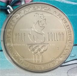 Монета 1/2 доллара (50 центов) 1996 года S США XXVI летние Олимпийские Игры в Атланте 1996  Плавание (в подарочном буклете)