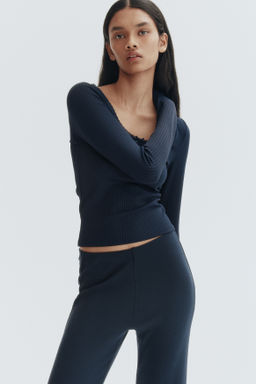 Flared fine-knit trousers - H&m фото 5