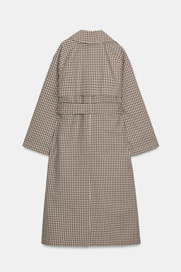 TRENCH OVERSIZE CUADROS ZW COLLECTION / Beige / Verde - Zara фото 9