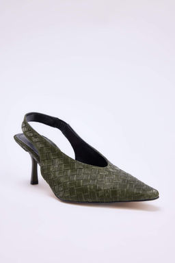 Kahverengi Orgu Detayl? 6,5 cm Kad?n Ince Topuklu Ayakkab? TAKSS26TO00026 - Trendyolmilla фото 7