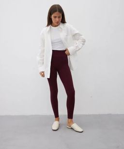 K11035 Легинсы в рубчик (вязаный трикотаж) КОРИЧНЕВЫЙ