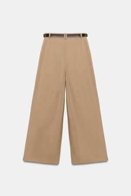 PANTAL?N ANCHO CINTUR?N / Tostado - Zara фото 8