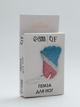 Цена за 14 шт. Пемза для педикюра «Ступня», с подвесом, 9×6 см, в коробке, разноцветная