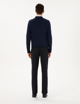 Lacivert Slim Fit Flanel Dokulu Kuma_ Pantolon - Pierre cardin фото 4
