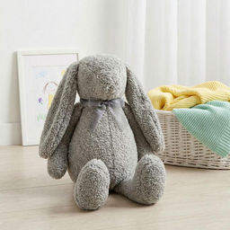 Подушка декоративная арт.4692-11 Заяц УШАСТИК хлопок серый