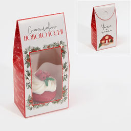 Цена за 5 шт. Коробка складная новогодняя «Счастливого Нового года», 9×19×6 см