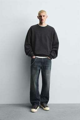 FADED HERRINGBONE-EFFECT SWEATSHIRT
