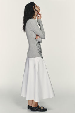 VESTIDO MIDI COMBINADO LAZADA / Blanco / Gris - Zara фото 4