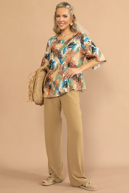 Туника Насладись моментом (листья/беж) - Эльза фото 4