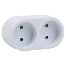S-ES2-16O WHITE Разветвитель сетевой, б/з. 2 гнезда. 16А, 3500Вт. Белый. ТМ Uniel