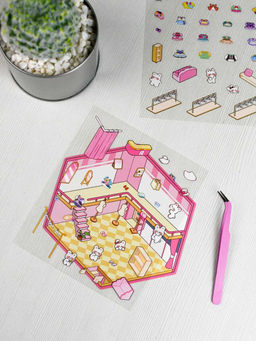 Наклейки-румбокс д/создания миниатюрных сцен, 125х150 мм, арт. 71511 / 300 КРОЛИК. МАГАЗИН ОДЕЖДЫ.