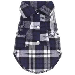Кофта - рубашка фланелевая для мелких пород собак и кошек "BRO Style", цвет синий, р L