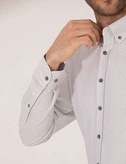 Antrasit Slim Fit Uzun Kollu G_mlek