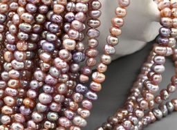 Бусины жемчуг рис речной 4*3мм цвет ассорти, 35см, 103 бусины Радуга камня