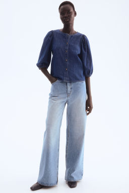 Blusa denim con mangas globo - H&m фото 6