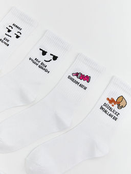 Desenli K?z ?ocuk Soket ?orap 7li