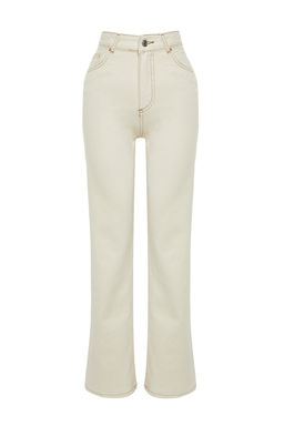 TRENDYOLMILLA Ekru Yuksek Bel Wide Leg Jeans TWOAW24JE00274  фото 5