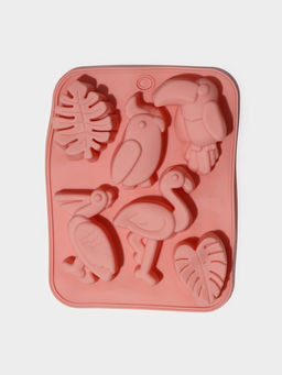 Форма для выпечки Доляна Тропики, силикон, 18?14?2.5 см, розовая  фото 2