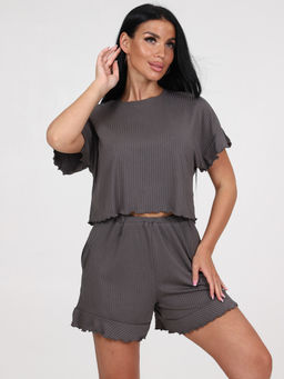 427 ПИЖАМА ЖЕНСКАЯ (шорты) (Графит) - А-дина фото 3