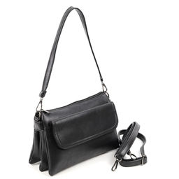 Женская сумка через плечо из эко кожи с пятью отделениями 23/30 Черный