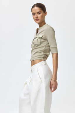 Top de algod?n pima con cuello panadero - H&m фото 6