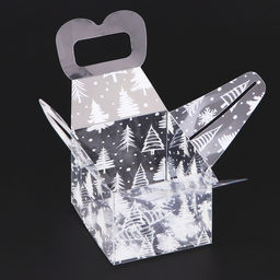 Цена за 5 шт. Коробка подарочная новогодняя складная ПВХ Новый год 5?5?5 см - UPAK LAND фото 4