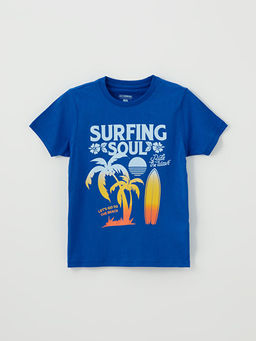 Bisiklet Yaka Bask?l? K?sa Kollu Erkek ?ocuk ?ortlu Pijama Tak?m? - Waikiki фото 2