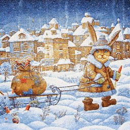 "Предпраздничный вечер" Наволочка гобеленовая 45х45