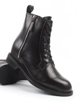 04-M3-1492 BLACK Ботинки зимние женские (натуральная кожа, натуральный мех)