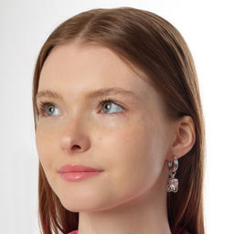 Серьги со съёмным элементом Трансформер мишка, цвет розовый в серебре - Qf фото 3