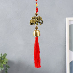 Цена за 10 шт. Колокольчик металл Слон и слонёнок 1 колокол d=2,5 см 37х5 см