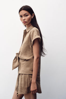 SHORT SLEEVE KNOT SHIRT - Zara фото 13