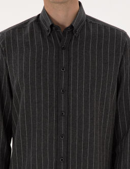 Antrasit _izgili Regular Fit Uzun Kollu G_mlek - Pierre cardin фото 6