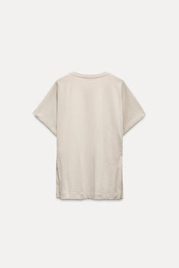 HEAVY COTTON T-SHIRT WITH VENTS - Zara фото 3