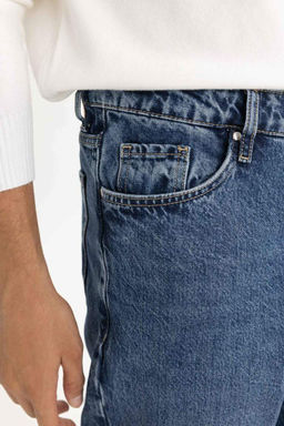 Джинсовые брюки свободного кроя с завышенной талией и нормальной талией Wiser Wash - Defacto фото 5