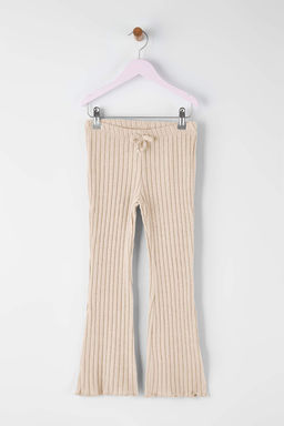 Mavi-Bej Pamuklu Yumusak Esnek 2li K?z Cocuk Duz Orme Tayt TKDAW26TA00005 - Trendyolmilla фото 7