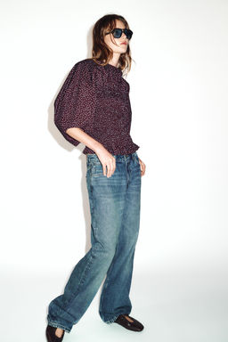 POLKA DOT BLOUSE WITH PUFF SLEEVES - Zara фото 6