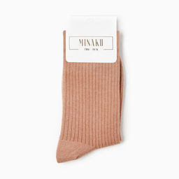 Носки женские длинные MINAKU, бежевые, р-р 36-39