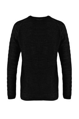 TRENDYOL MAN Gri Slim Fit Dar Kesim Bisiklet Yaka Kol Dokulu Desenli Reglan Kol Triko Kazak TMNAW22KZ0380 - Trendyolmilla фото 7