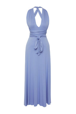 Mavi Orme Baglama Detayl? Maxi Plaj Elbise TBESS21EL2992