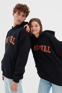 TRENDYOL MAN Kiremit Oversize/Genis Kesim Kapusonlu Ici Polar/S?cak Tutan Pamuk Unisex Sweatshirt TMNAW22SW1462 - Trendyolmilla фото 14