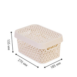 Корзина "Элемент" 5л (с крышкой)(бежевый) М9118