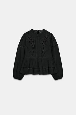 ZW COLLECTION ROMANTIC EMBROIDERED BLOUSE - Zara фото 4